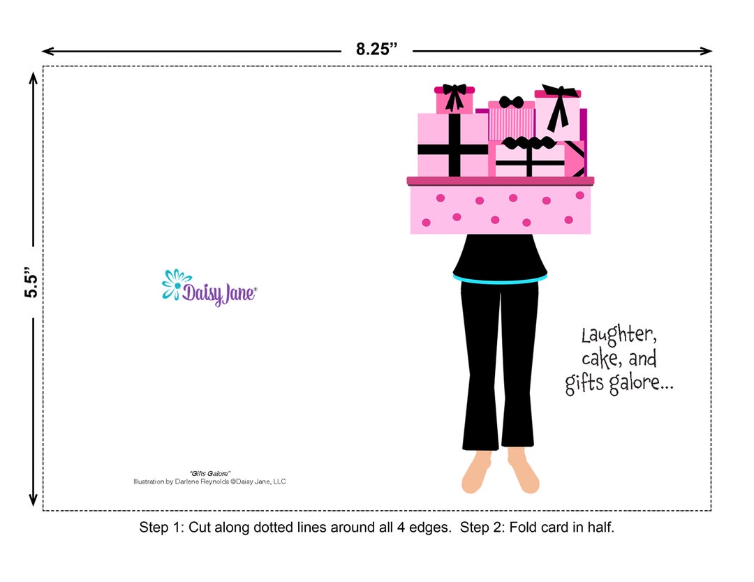 DOWNLOAD Printable Birthday Card and Envelope Gifts Galore Etsy