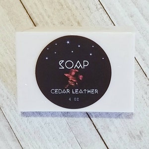 Cedar Leather Goats Milk 4 oz bar soap