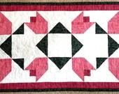 Pink Tulip Table Runner Quilted Table Runner Dining Room or Kitchen Decoration Table Linens Table Topper Birthday Gift Home Dec