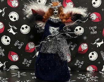 Dark ANGEL Tree Topper Horror Art Doll OOAK Resculpt Repaint  Christmas Creepy Dolls Gothic Haunted