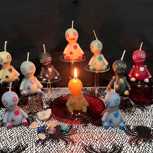 Voodoo Doll BEESWAX Candle Design Your Own Poppet Doll Hand Poured Painted Wicca Candle Curse Doll Ritual Alter Decor Hoodoo Oddity