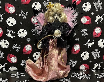 Dark ANGEL Tree Topper Horror Art Doll OOAK Resculpt Repaint  Christmas Creepy Dolls Gothic Haunted