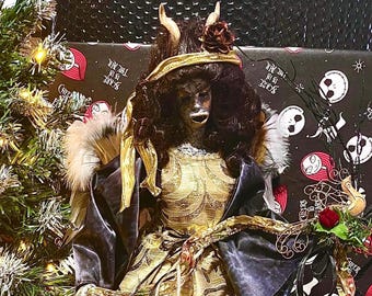 Horror Art Doll OOAK Resculpt Repaint Dark Angel XL Tree Topper Christmas Creepy Dolls Gothic Haunted