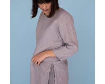 作家 itoさん　volume sleeve linen tops ito作家さん stand collar volume sleeve tops
