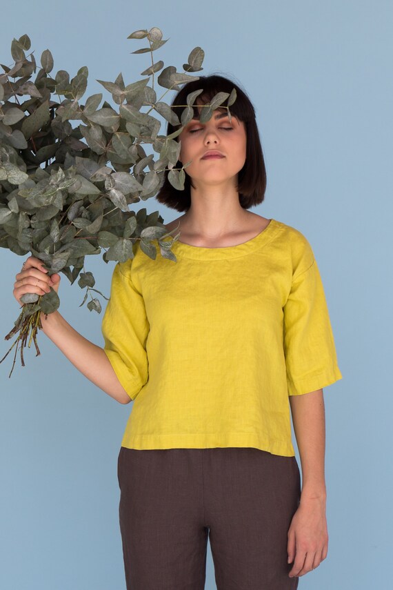 yellow summer blouse