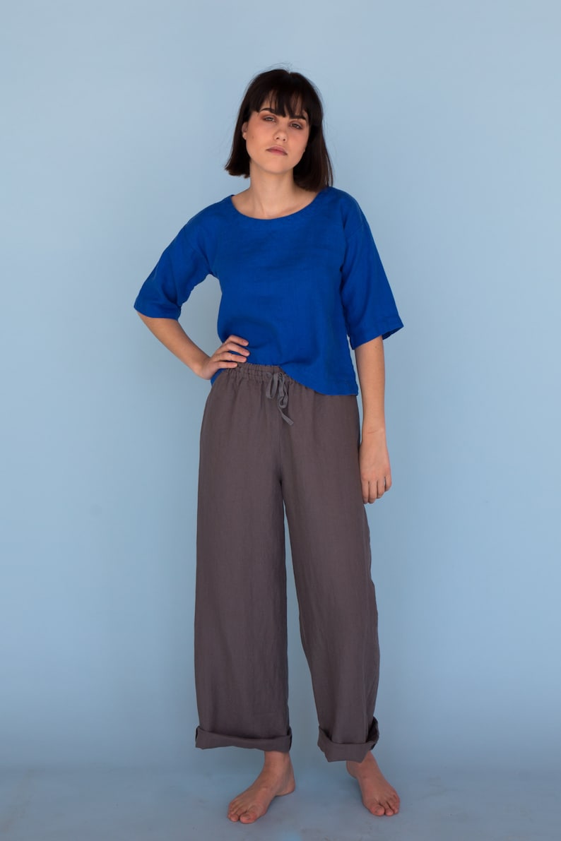 Linen Pants Linen Summer Pants Wide Linen Trousers Loose Etsy