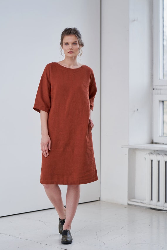 Simple Dress - Linen Shift Dress