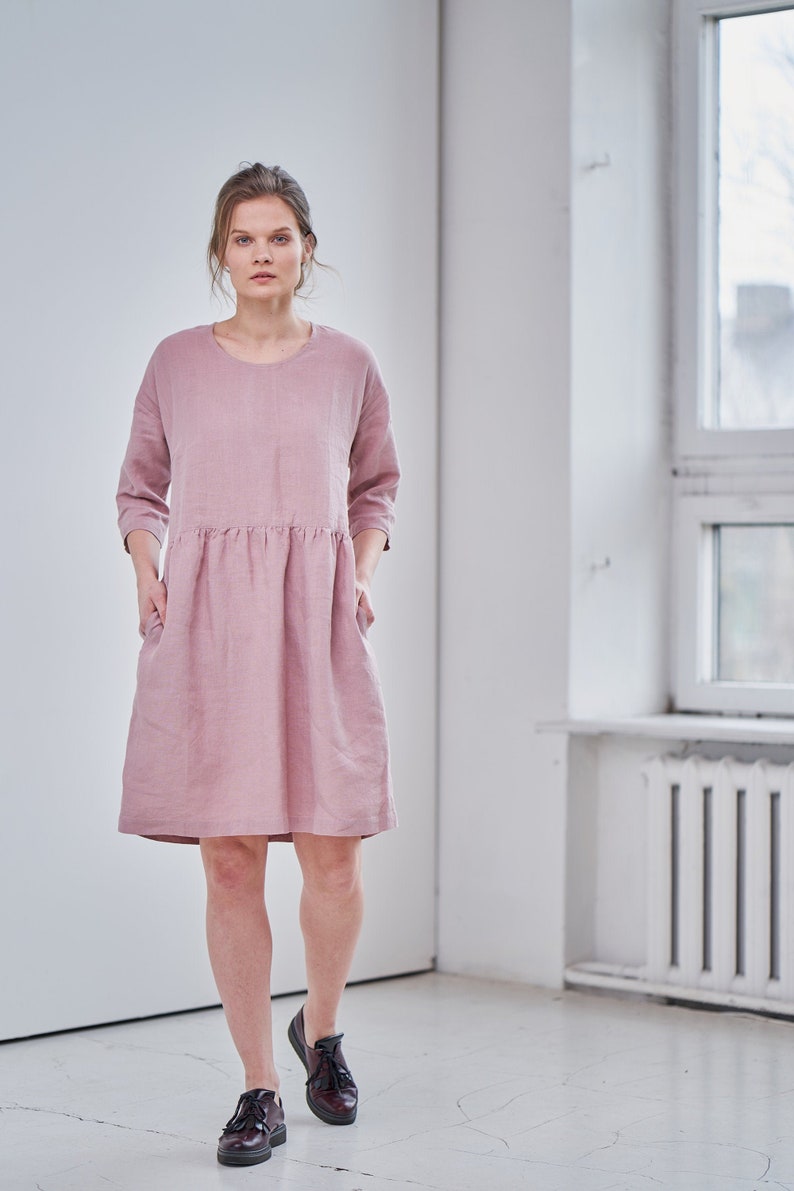 linen smock dress