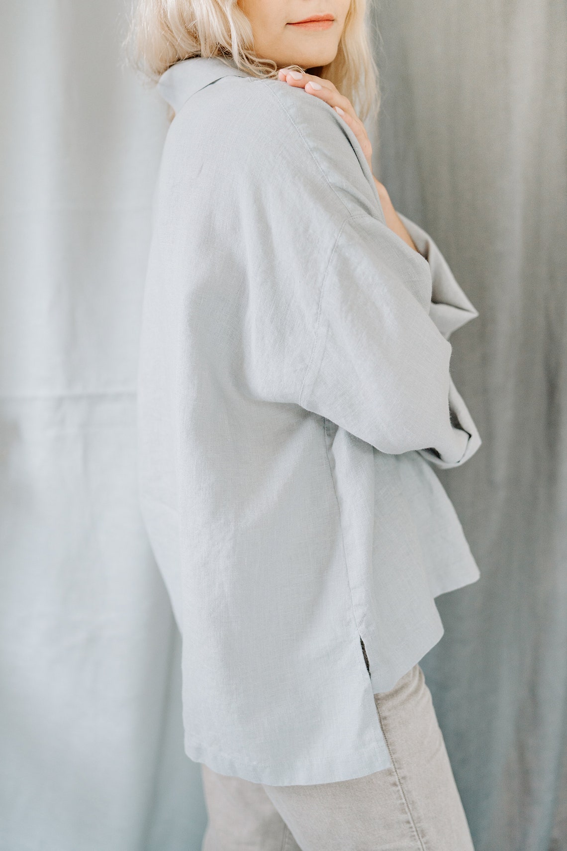 Linen Shirt Women, Linen Button Down Shirt, White Linen Button Blouse ...