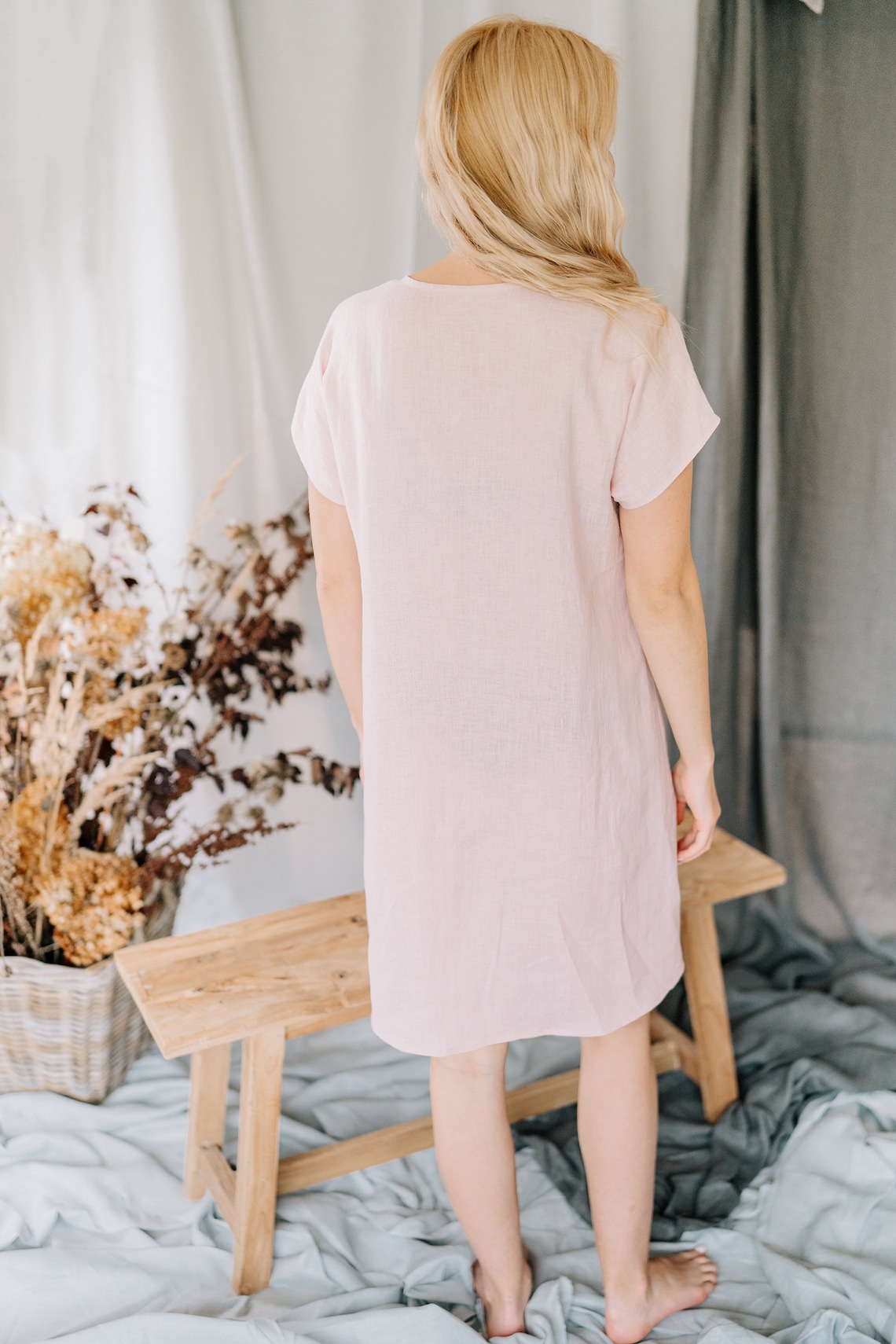 Linen Night Shirt Linen Night Gown Women Soft and Light Etsy