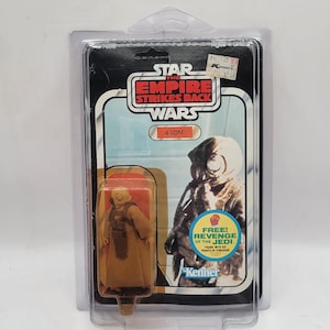 Kenner 1982 Brand New in Sealed Box Vintage Star Wars Empire Strikes Back 4-LOM Action Figure Toy with Revenge of the Jedi Sticker and Case