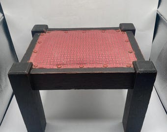 Antieke kunsten en ambachten eikenhouten voetenbankje voetenbank missie ambachtsman vintage boerderij meubeldecor