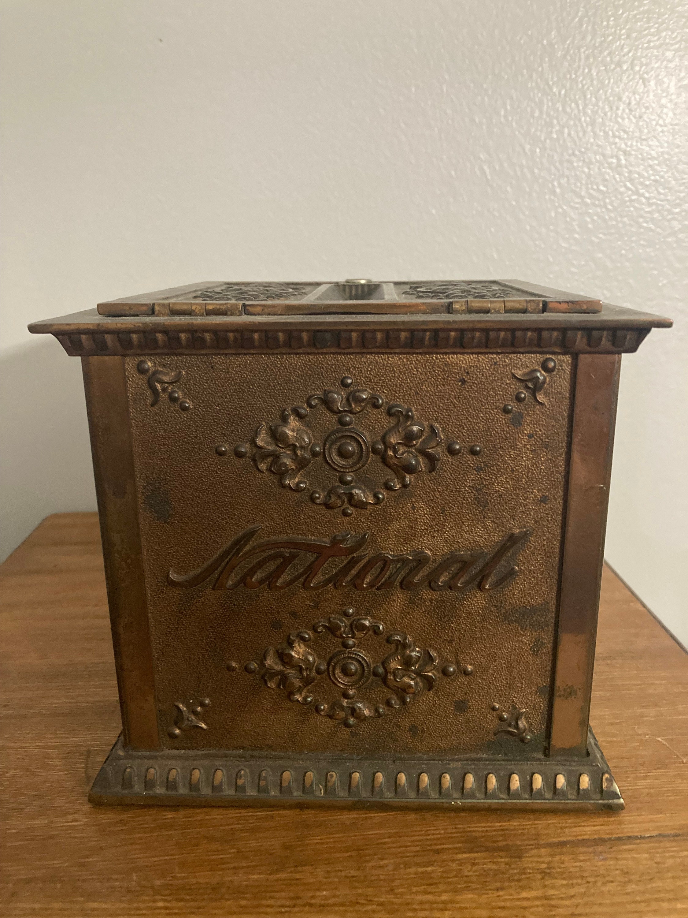 Antique NATIONAL CASH REGISTER Receipt Box Bank Brass Finish Etsy
