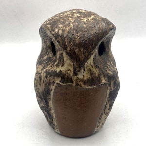 Vintage Edna Arnow Chicago Mid Century Modern Studio Keramik Eule Figur Teelicht Laterne