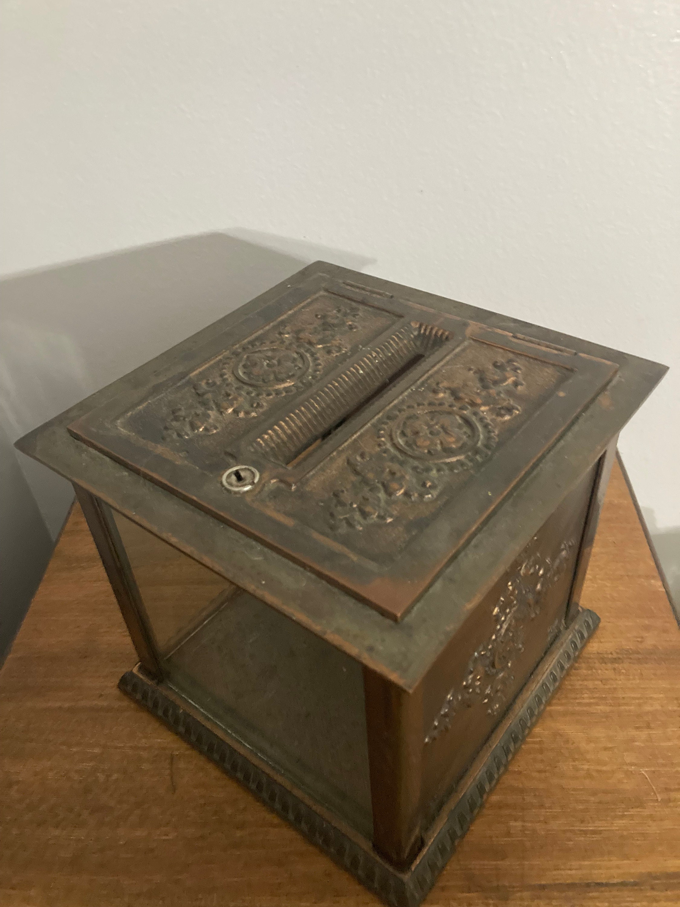 Antique NATIONAL CASH REGISTER Receipt Box Bank Brass Finish Etsy