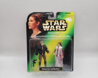 1997 Kenner Hasbro Brand New Vintage Star Wars Princess Leia Collection Princess Leia and Han Solo Bespin Outfits Action Figure Pack Toy