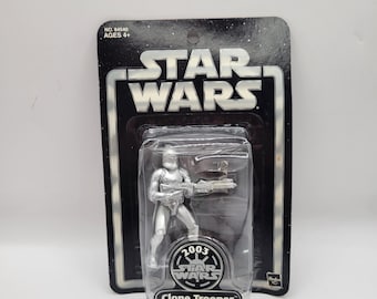 Hasbro 2003 Brand New Vintage Star Wars Silver Phase 1 Clone Trooper Action Figure Toy