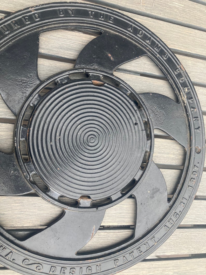 Antique Cast Iron Floor Wall Vent Grate Adams Company 1897 Dubuque Iowa
