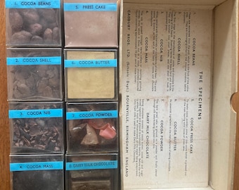Rare Vintage Cadbury Brothers Chocolate Schools Department Specimens Processing Teaching Student Salesman Sample Display in Advertising Box