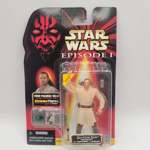 Hasbro 1999 Brand New Vintage Star Wars Episode 1 Qui-Gon Jinn Jedi Master Action Figure Toy