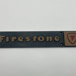 Vintage Firestone Tire Metal Advertising Sign Automotive Car Truck Garage Shop Wal Decor Paperweight