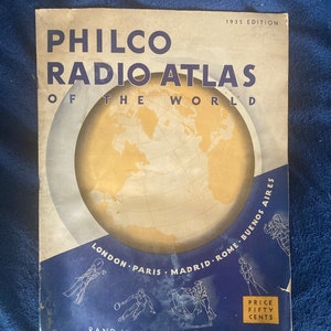 Vintage Philco Radio Atlas Rand McNally 1935 Edition