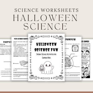 Wetenschapswerkbladen Halloween | Griezelige STEM-activiteiten | Afdrukbare pdf | Wetenschapspakket voor thuisonderwijs en in de klas
