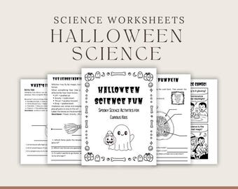 Halloween Wissenschaft Arbeitsblätter | Gruselige STEM-Aktivitäten | Druckbare PDF | Homeschool & Klassenzimmer Science Pack