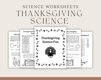 Erntedank-Wissenschaftsarbeitsbuch | STEM Arbeitsblätter für die Klassen 2–6 | Druckbare Aktivitäten mit Antwortschlüssel