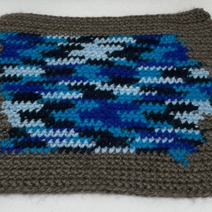 Digital Download Iowa Throw Pillow Pattern, Graphgan, Corner-to-corner or single crochet pattern