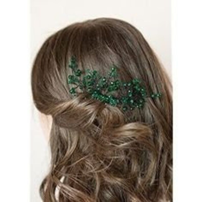 Emerald Green Hair Comb Bridal / Prom Hair Accessory Green Etsy