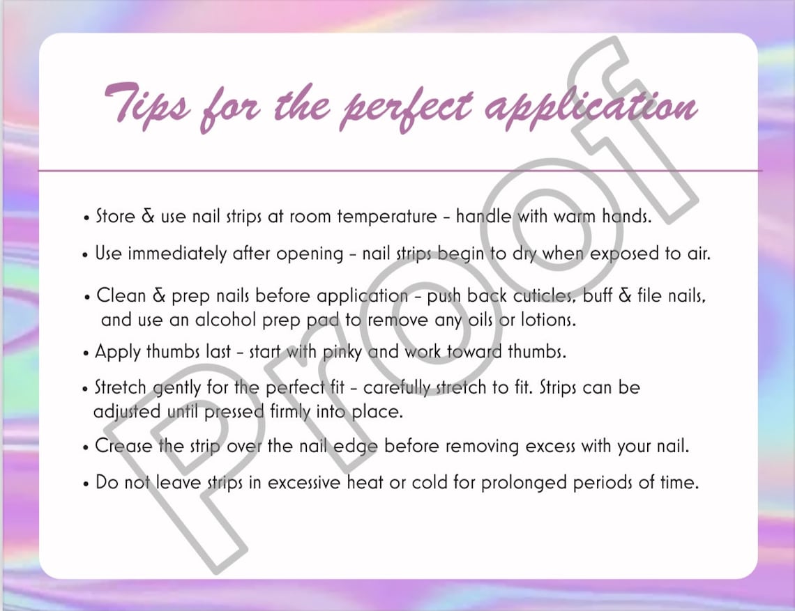 Tips for the Perfect Application/application Instructions - Etsy