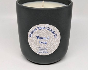 Warm & Cozy - Soy Wax Gray Ceramic Jar Candle