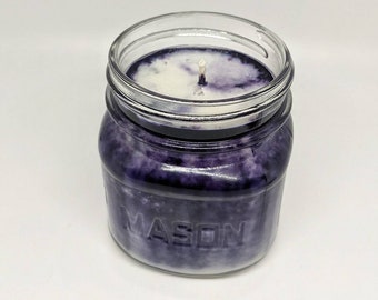 Black Amber & Plum - Soy Wax Mason Jar Candle - Holiday Scents