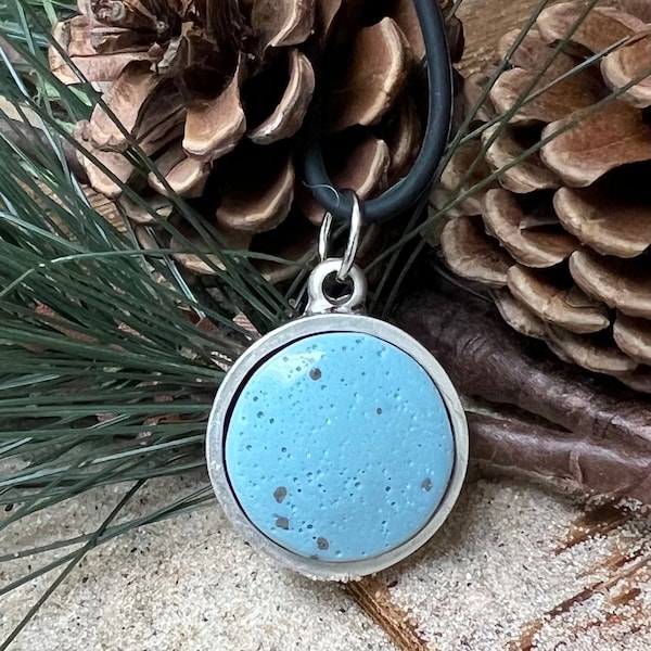 Beautiful, Round Leland Blue Pendant | Fishtown | Bluestone | Lake Michigan | Pendant Necklace