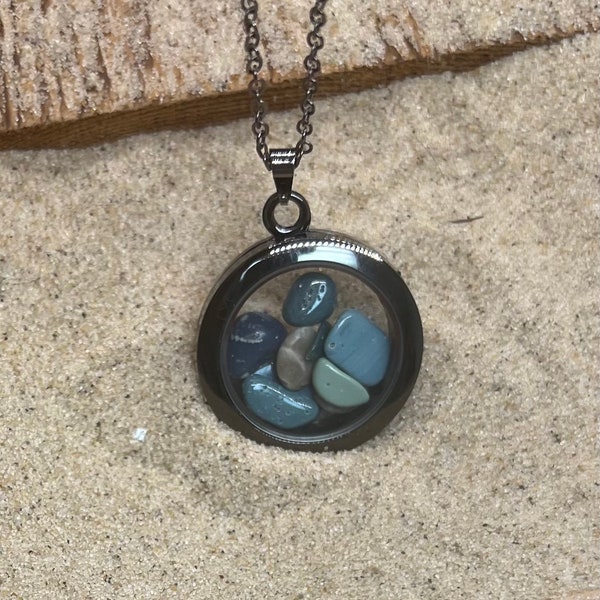 A Locket full of MI Love! | Bluestone | Leland Blue & Petoskey Stone | Locket | Lake Michigan | Leelanau Peninsula | Fishtown