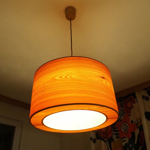 Lärchen Lampenschirm | Holz Lampe | Esstischlampe | Furnier Lampe | Küchenlampe | Wohnzimmerlampe