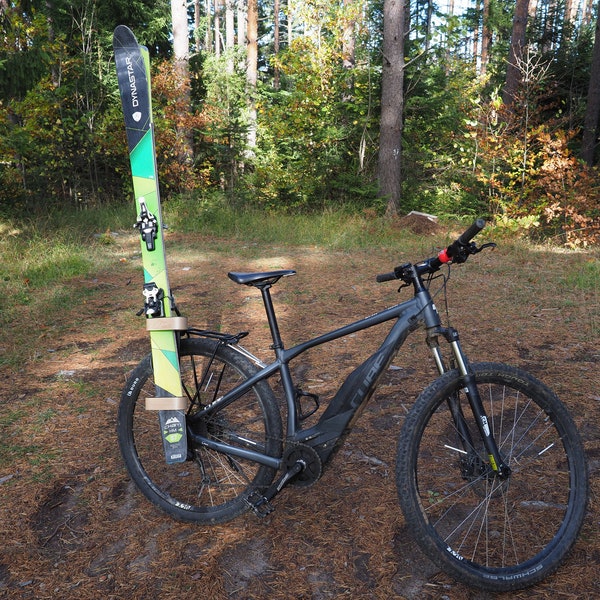 porte-skis pour vélos électriques et fatbikes | Transport skis à vélo | Porte-skis pour vélo | Skis à vélo