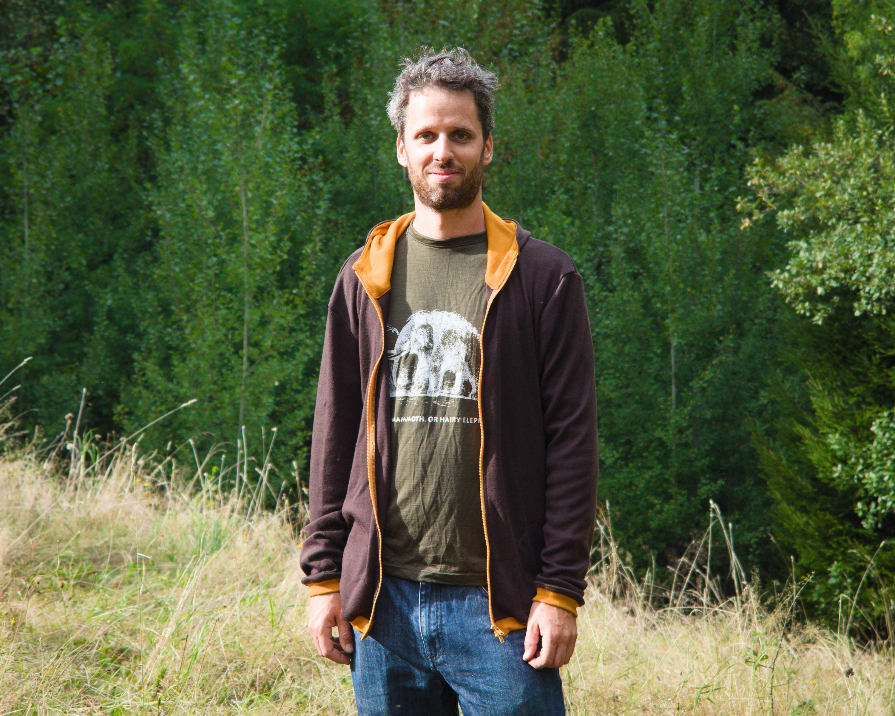 Brown \u0026 Ochre Merino Hoodie With Zipper 