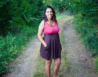 Sleeveless Summer Merino Dress | Half circle thin wool dress | Crew neck elegant dress