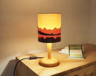 Mountain Lamp | Wood Lamp | Nightstand Lamp | Veneer