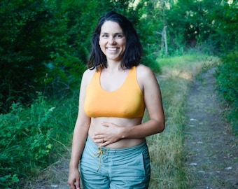 Double sided Thin Merino Sports Bra | All Natural Wool Top | Two Colors Customizable Bra