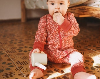 Merino Wool Onesie with Zipper | Grow-with-me Wool Romper | Organic Bodysuit for Kids