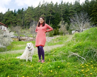 Merino Wool Dress | Winter dress | Turtleneck wool dress with pockets