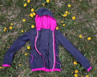 Female Merino Hoodie with Zipper | Zip-up Hoodie | Zipper Hoodie | Merino Sweatshirt | Wool Sweatshirt | 100% Merino | Climbing Hoodie