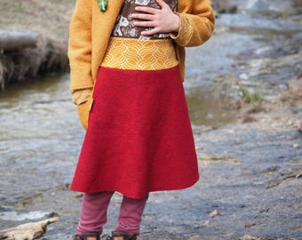 Half Circle Skirt from Boiled Wool for Kids