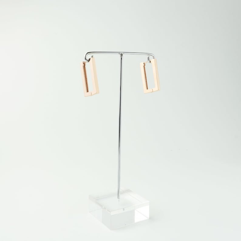 92.5 Sterling Silver Elementary Square Latch Earring