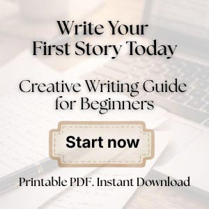 Guía de escritura creativa para principiantes / Escribe tu primera historia hoy / Cuaderno de trabajo de narración en PDF / Descarga digital