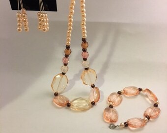 Peachy pink Jewelry set