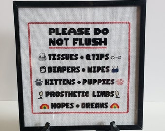 Do Not Flush - Large -Cross Stitch Pattern - PDF